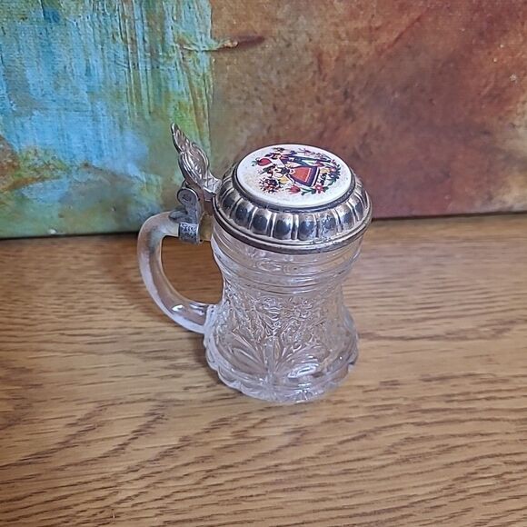 BMF West Germany Mini Shot Stein Boy Lidded Shot Class Beer Stein - Picture 1 of 10